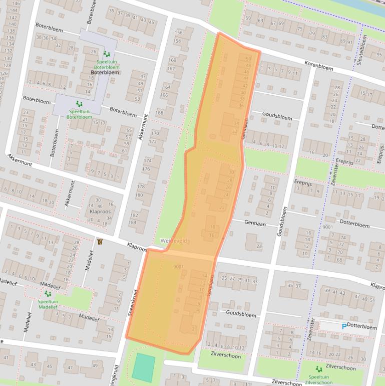Kaart van postcodegebied 2412AS.