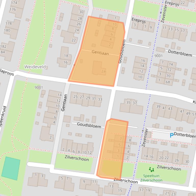 Kaart van postcodegebied 2412AT.