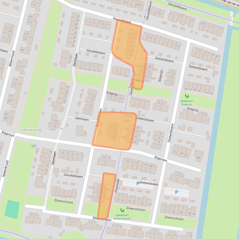 Kaart van postcodegebied 2412AV.