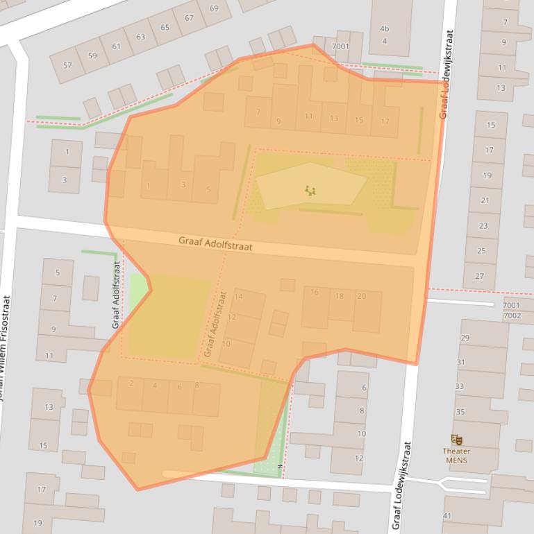 Kaart van postcodegebied 2415AL.