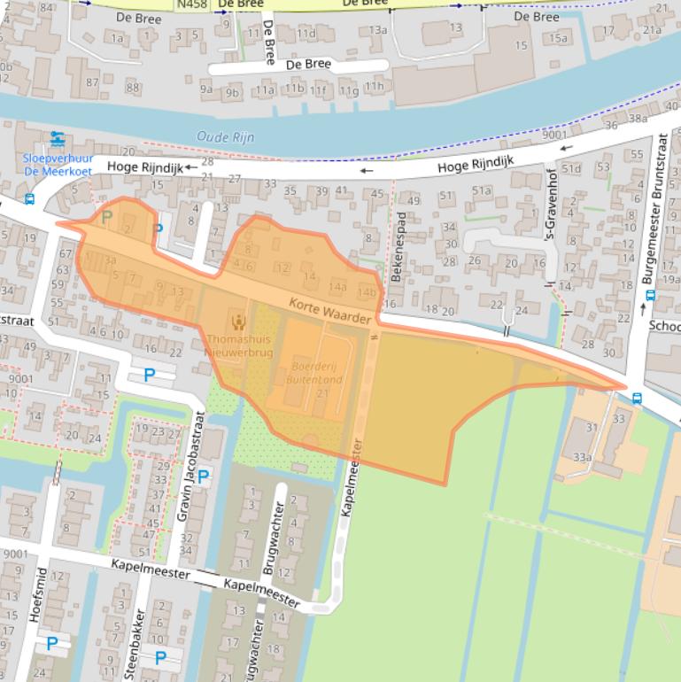 Kaart van postcodegebied 2415AS.