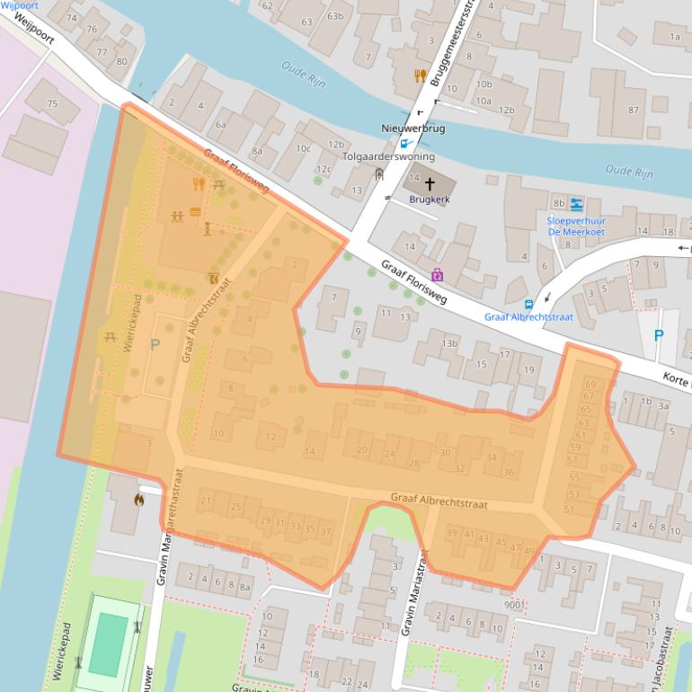 Kaart van postcodegebied 2415AW.