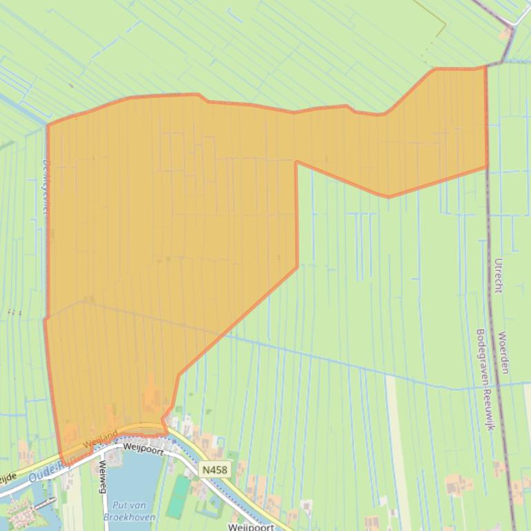 Kaart van postcodegebied 2415BA.