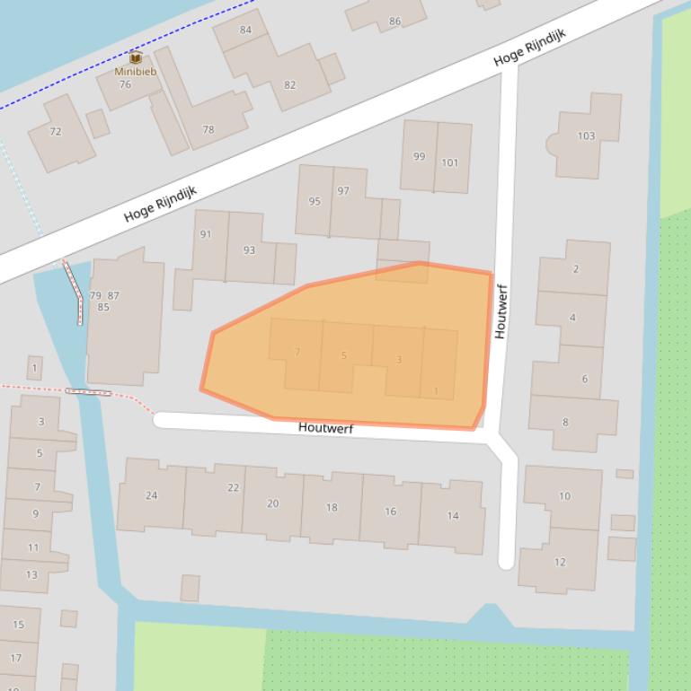 Kaart van postcodegebied 2415BJ.