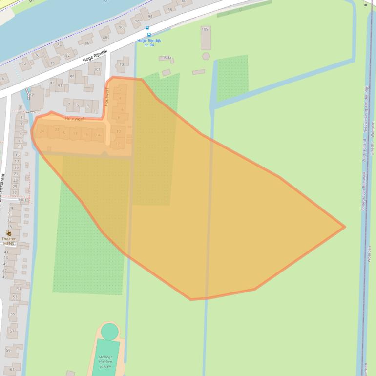 Kaart van postcodegebied 2415BK.