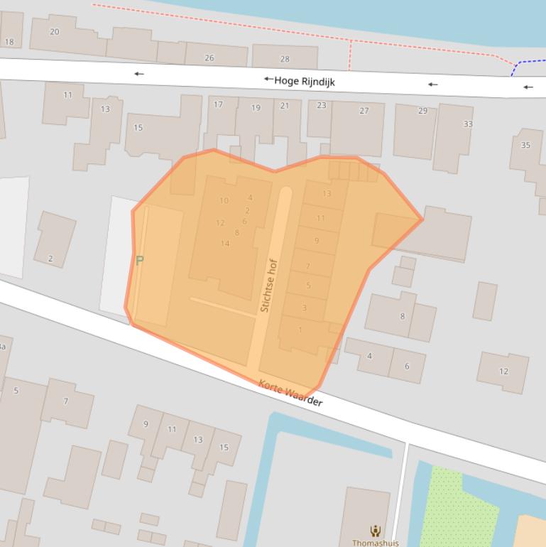 Kaart van postcodegebied 2415BM.