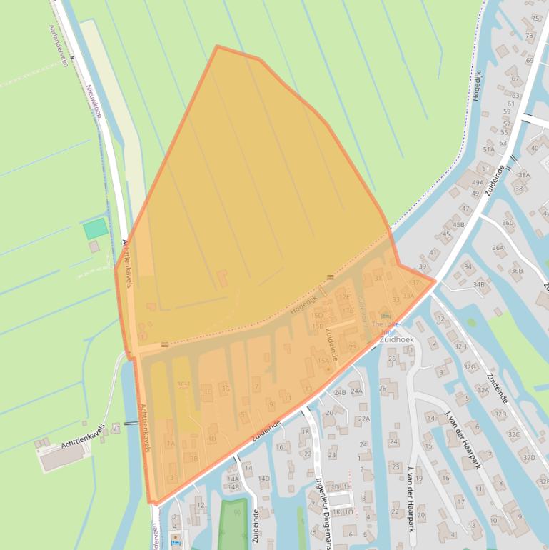 Kaart van postcodegebied 2421AA.