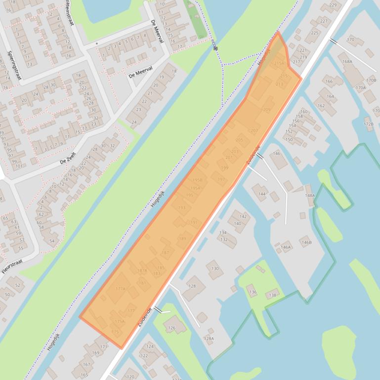 Kaart van postcodegebied 2421AE.