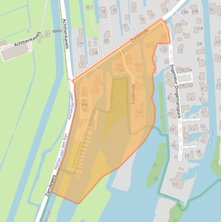 Kaart van postcodegebied 2421AH.