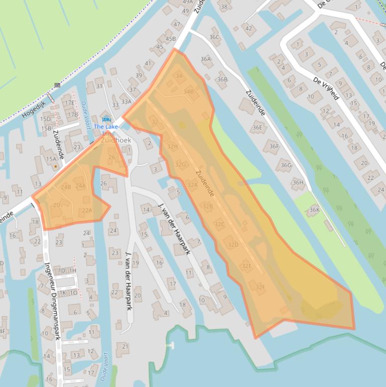 Kaart van postcodegebied 2421AJ.