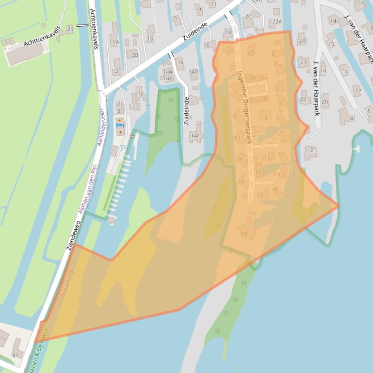 Kaart van postcodegebied 2421AR.