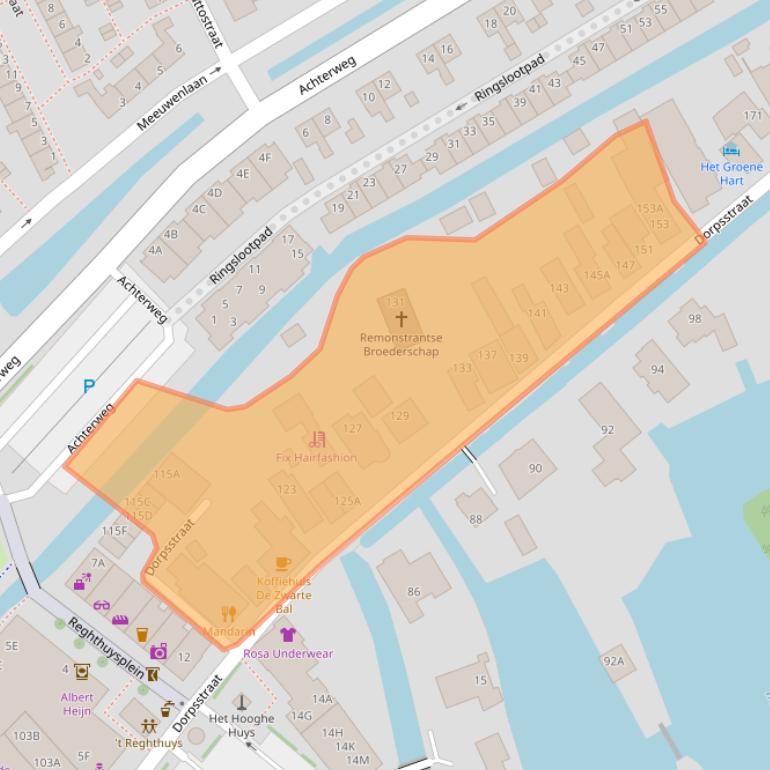 Kaart van postcodegebied 2421AX.