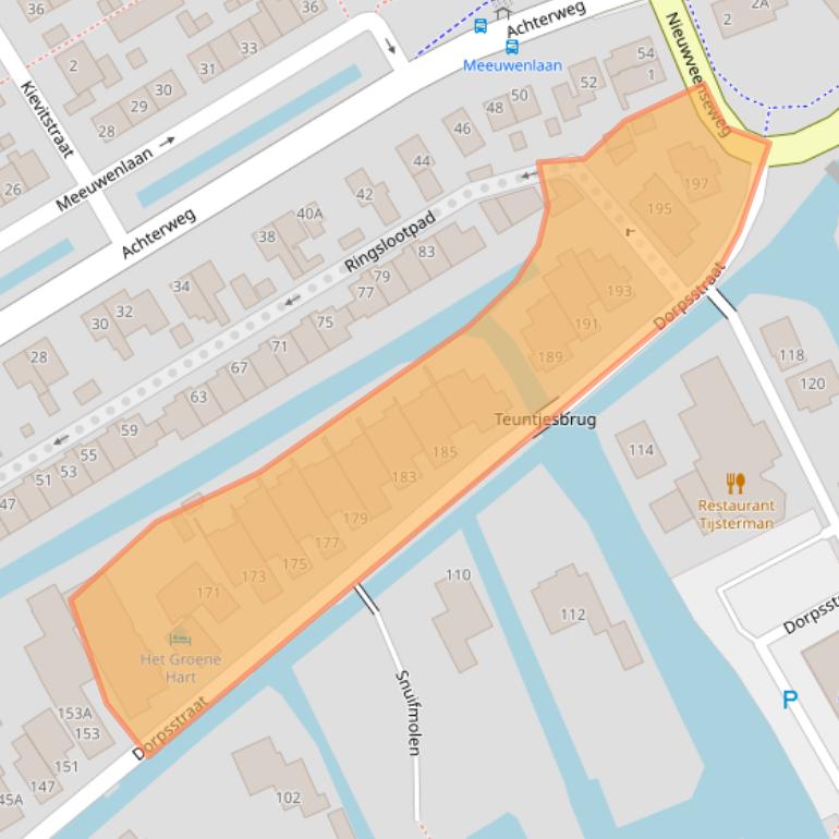 Kaart van postcodegebied 2421AZ.