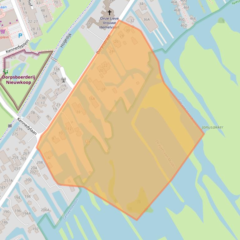 Kaart van postcodegebied 2421BA.