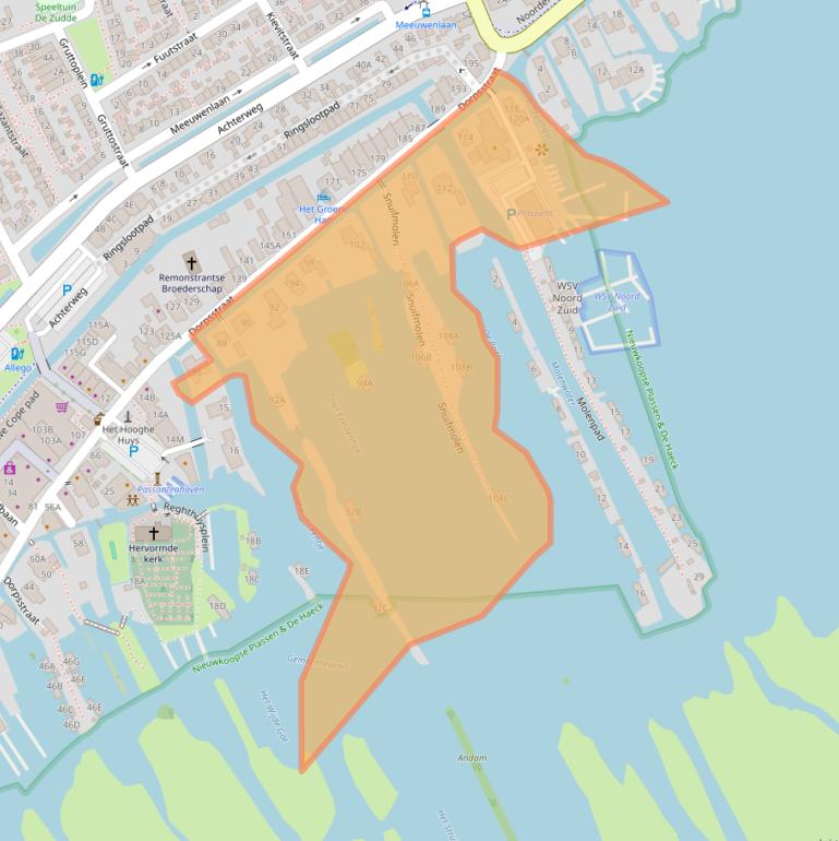 Kaart van postcodegebied 2421BC.