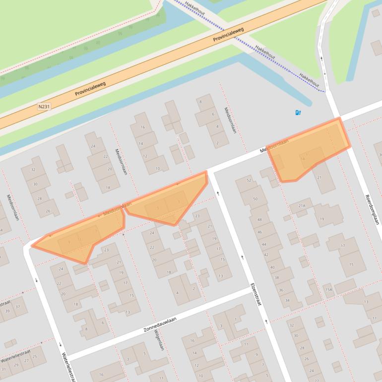 Kaart van postcodegebied 2421BJ.