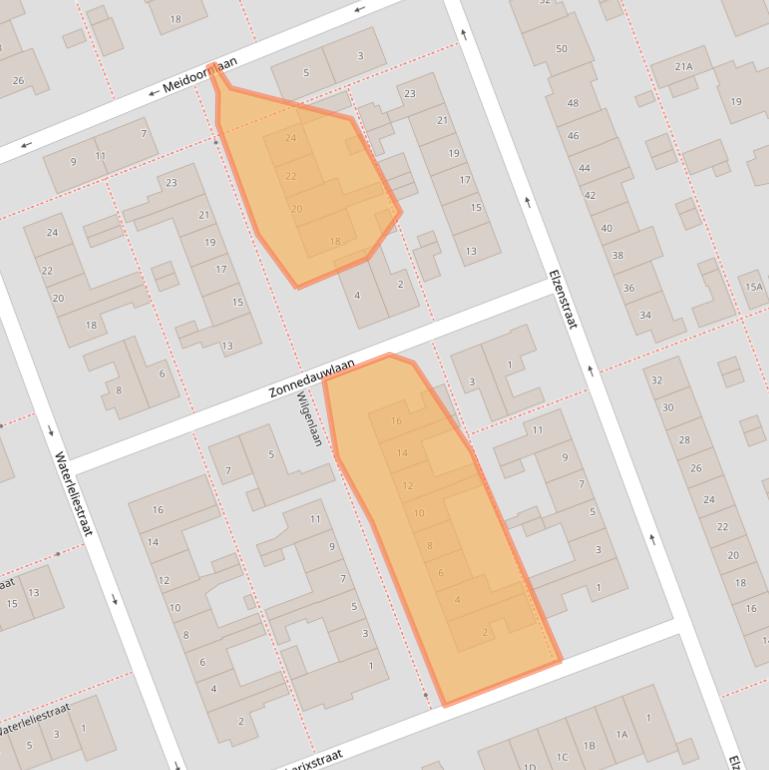 Kaart van postcodegebied 2421BN.