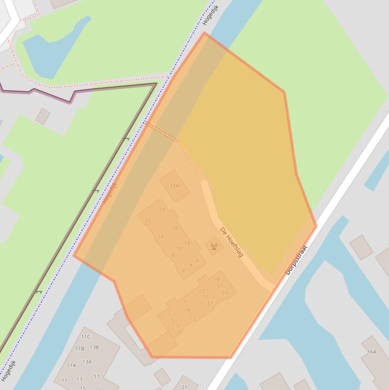 Kaart van postcodegebied 2421BZ.