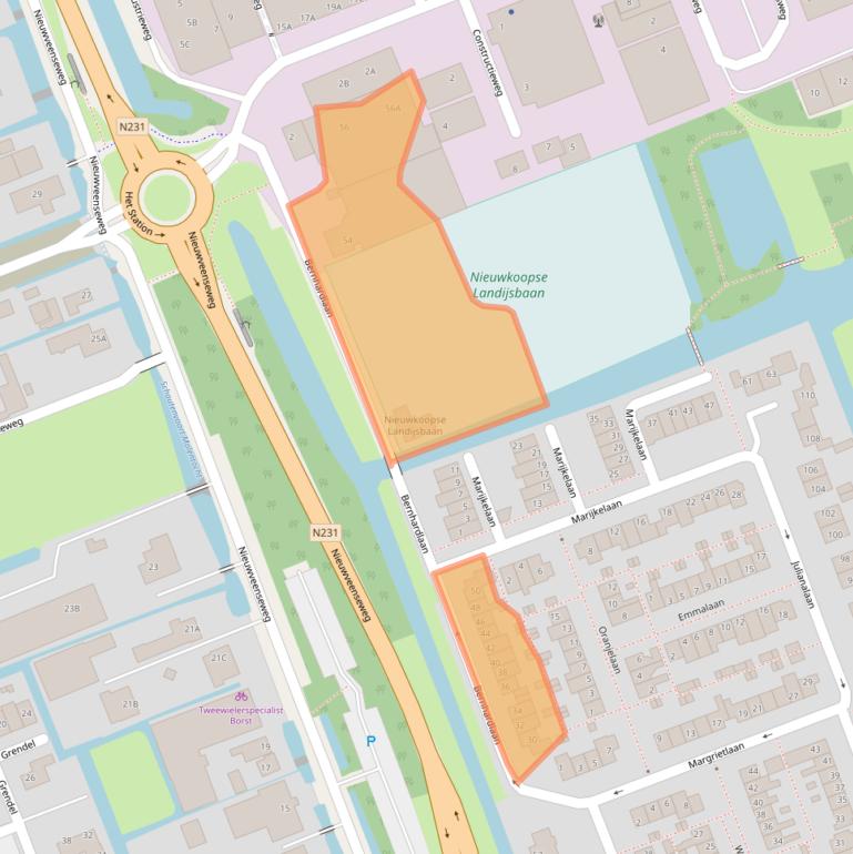 Kaart van postcodegebied 2421CE.