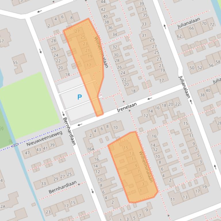 Kaart van postcodegebied 2421CH.