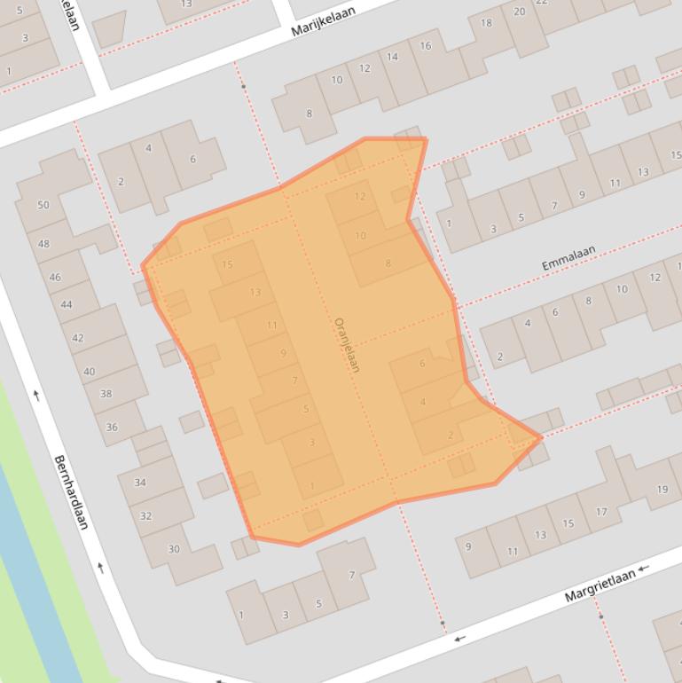 Kaart van postcodegebied 2421CN.