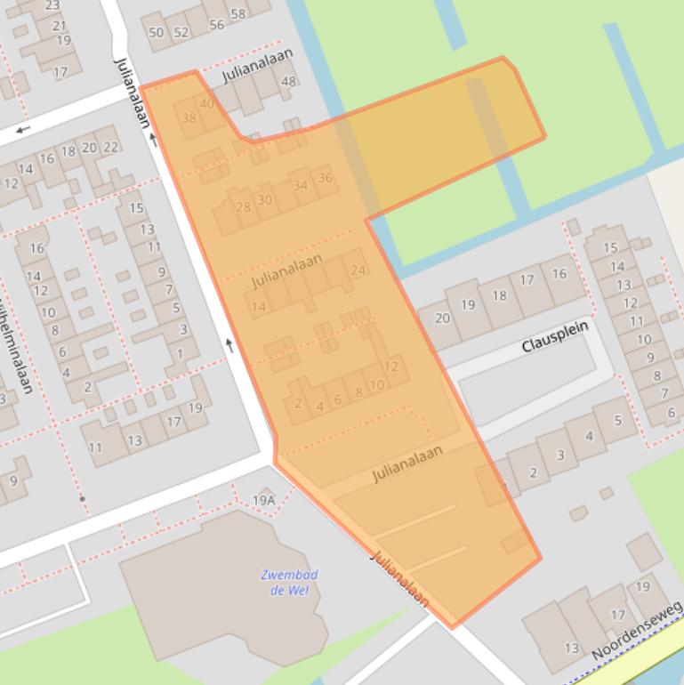 Kaart van postcodegebied 2421CW.