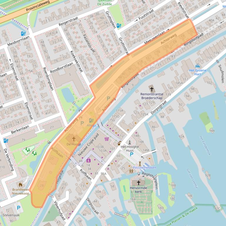 Kaart van postcodegebied 2421EA.