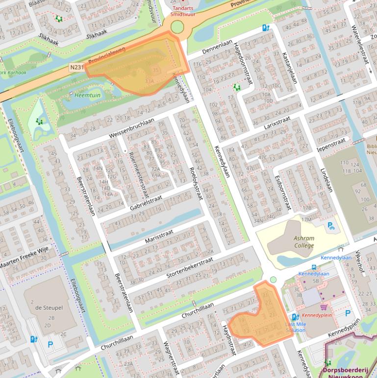 Kaart van postcodegebied 2421EM.