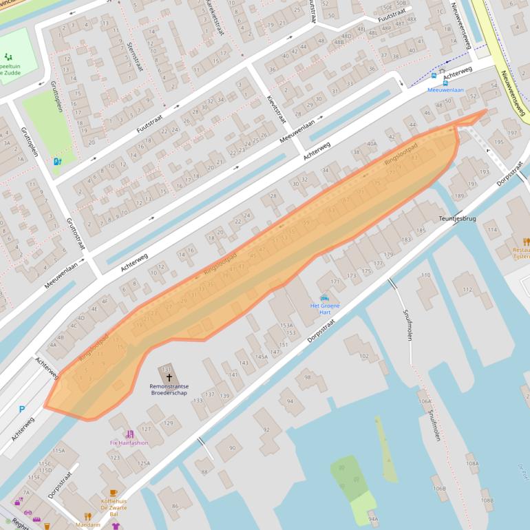 Kaart van postcodegebied 2421EW.