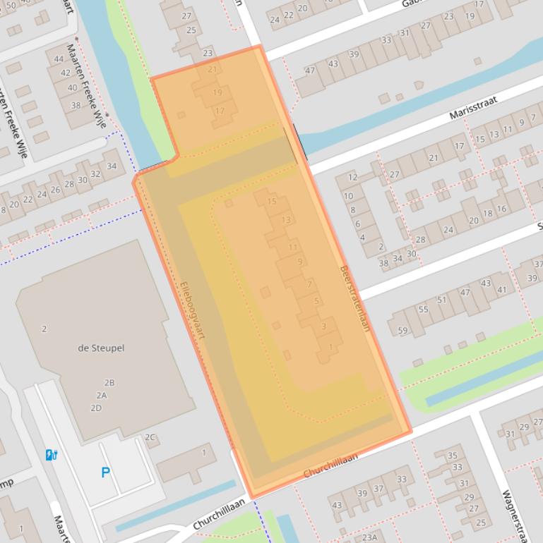 Kaart van postcodegebied 2421GM.