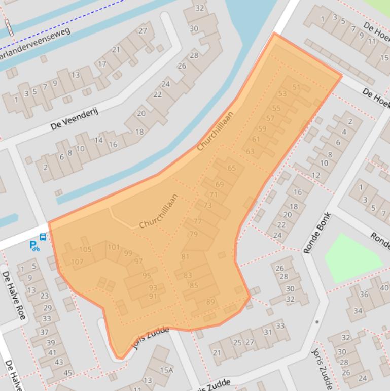 Kaart van postcodegebied 2421GS.