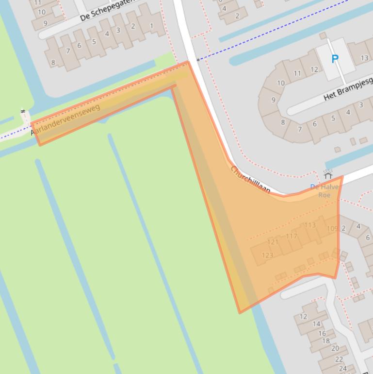 Kaart van postcodegebied 2421GT.