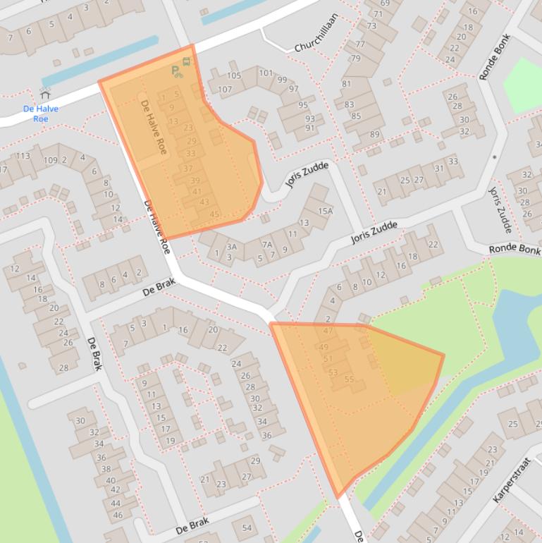 Kaart van postcodegebied 2421HB.