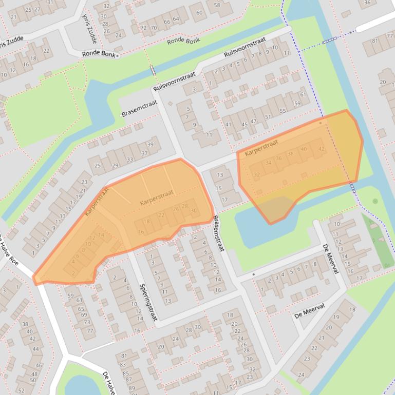 Kaart van postcodegebied 2421HT.