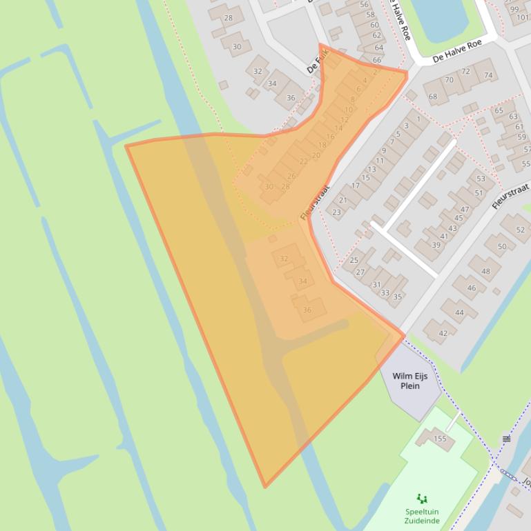 Kaart van postcodegebied 2421JC.