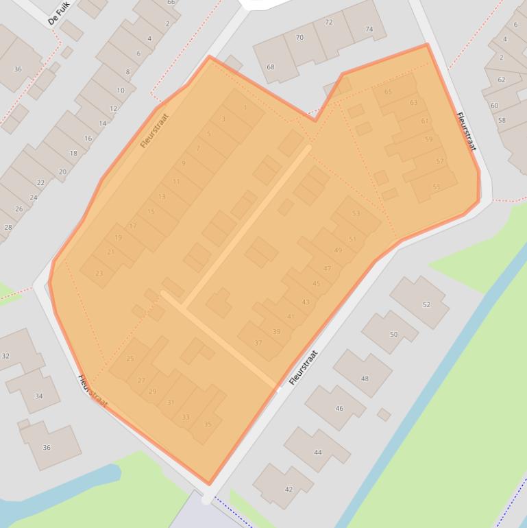 Kaart van postcodegebied 2421JE.