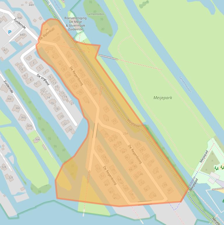 Kaart van postcodegebied 2421JX.