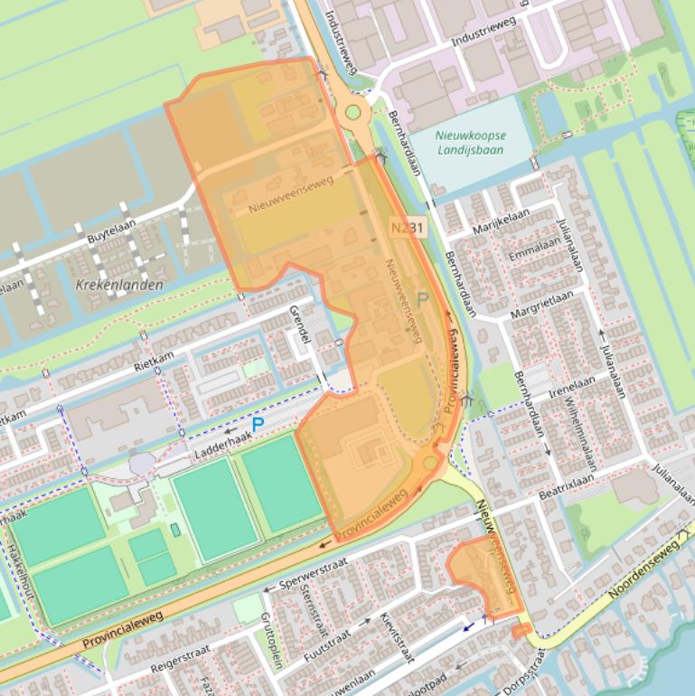 Kaart van postcodegebied 2421LA.