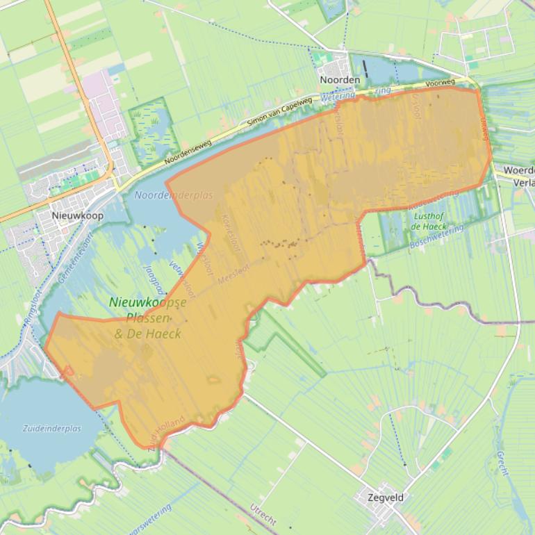 Kaart van postcodegebied 2421ND.