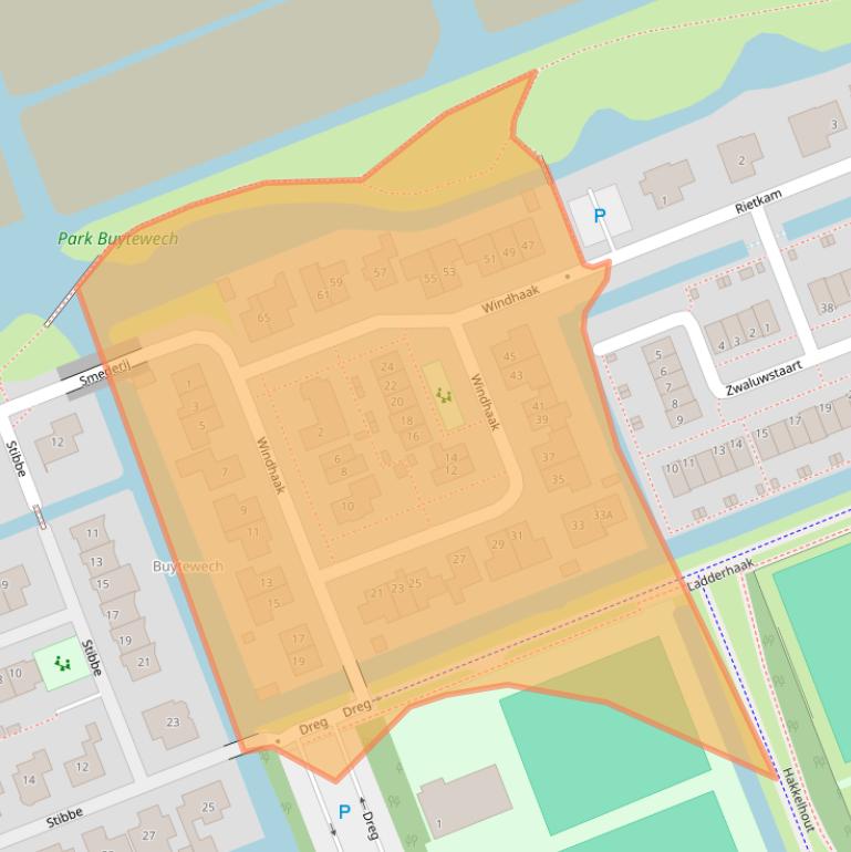 Kaart van postcodegebied 2421NE.