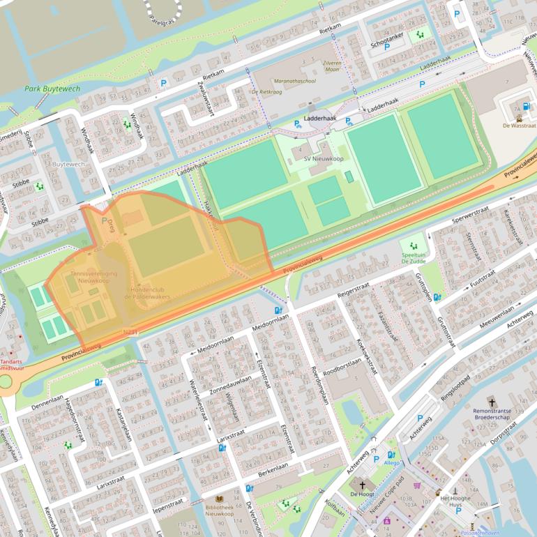 Kaart van postcodegebied 2421NG.