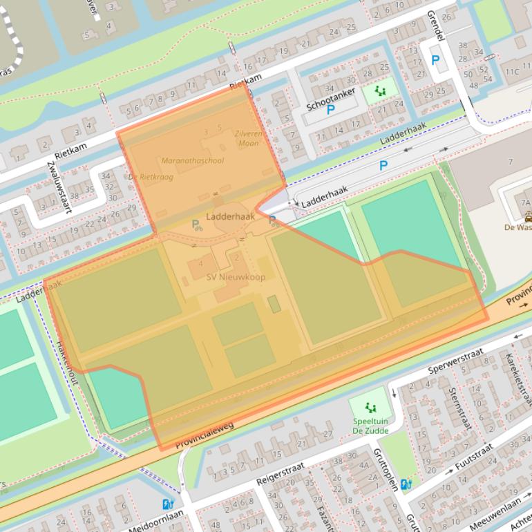 Kaart van postcodegebied 2421NK.