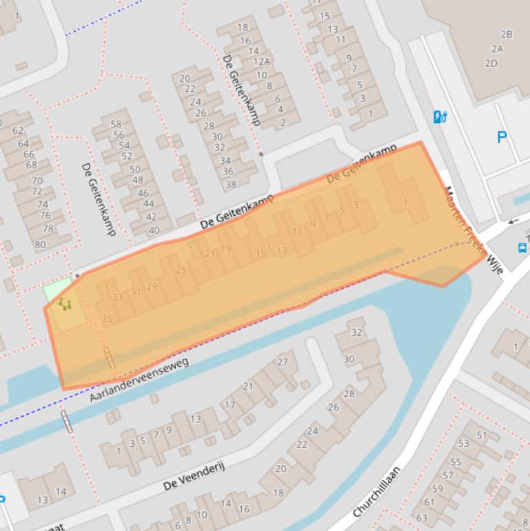 Kaart van postcodegebied 2421TB.