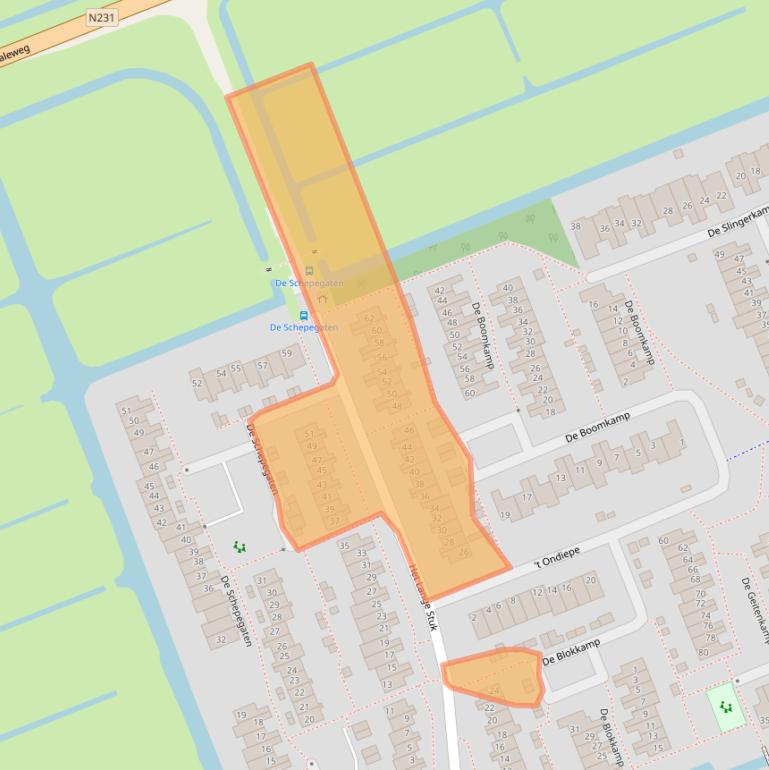 Kaart van postcodegebied 2421TE.