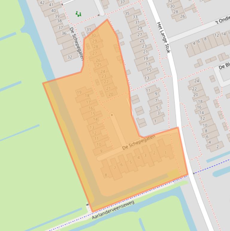 Kaart van postcodegebied 2421TJ.