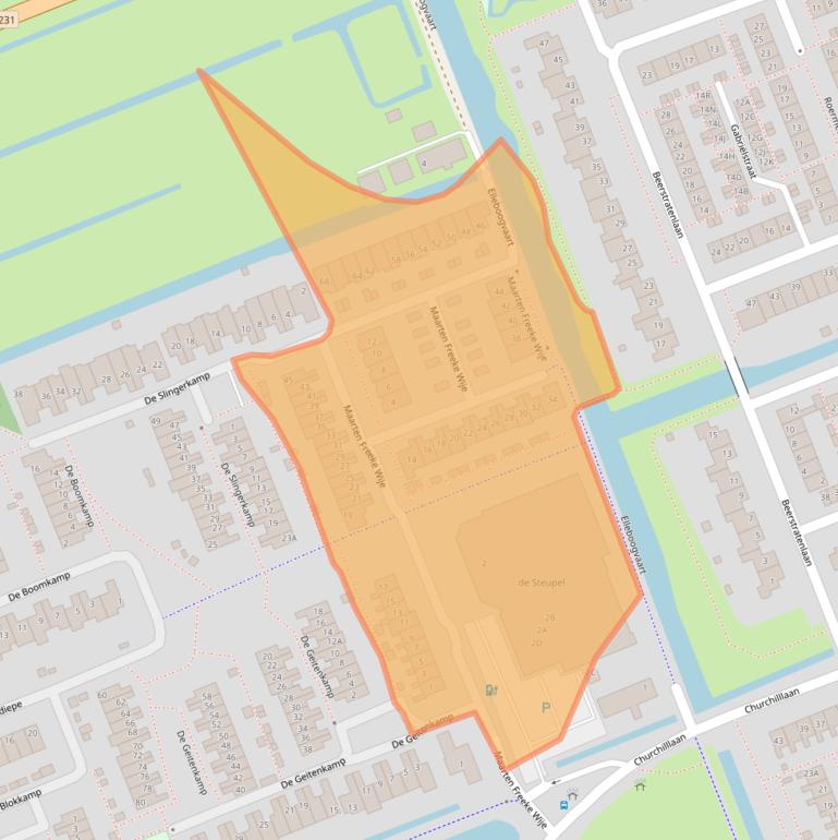 Kaart van postcodegebied 2421TP.