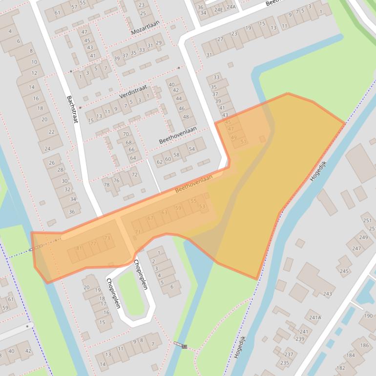 Kaart van postcodegebied 2421TW.