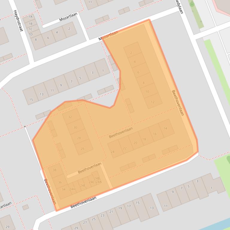 Kaart van postcodegebied 2421TX.