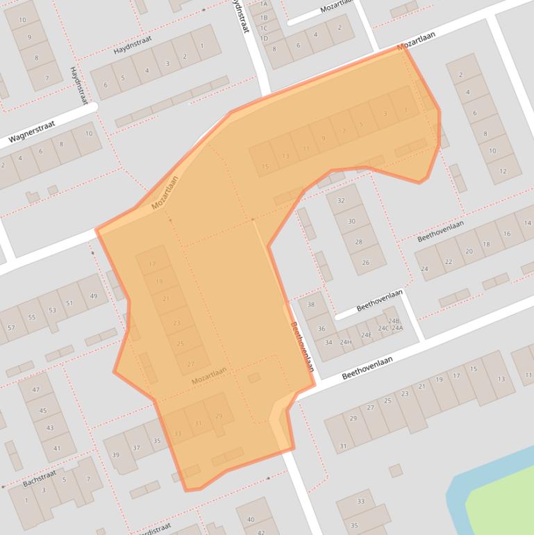 Kaart van postcodegebied 2421VB.