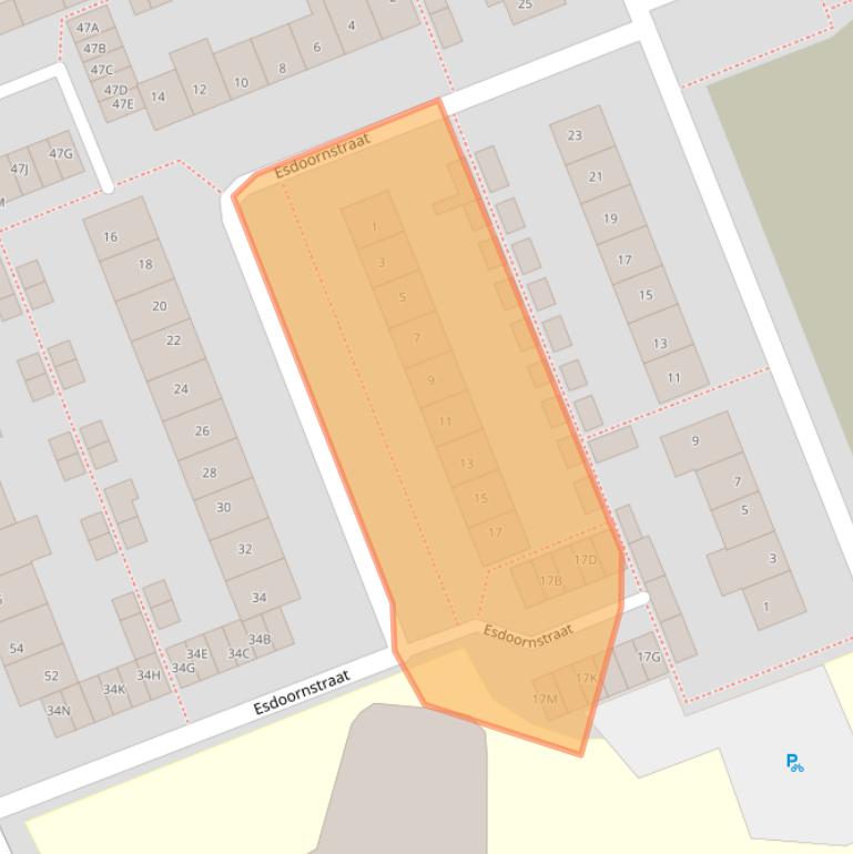 Kaart van postcodegebied 2421VT.